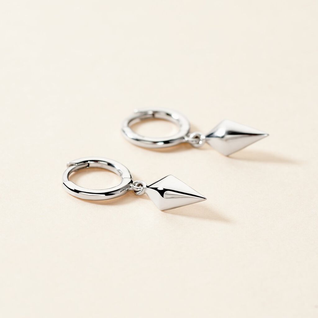 Cr&eacute;oles Arla Argent Blanc - Boucles d'oreilles cr&eacute;oles Femme | Histoire d&rsquo;Or