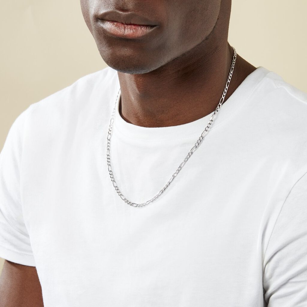 Collier Vivian Argent Blanc - Chaines Homme | Histoire d’Or
