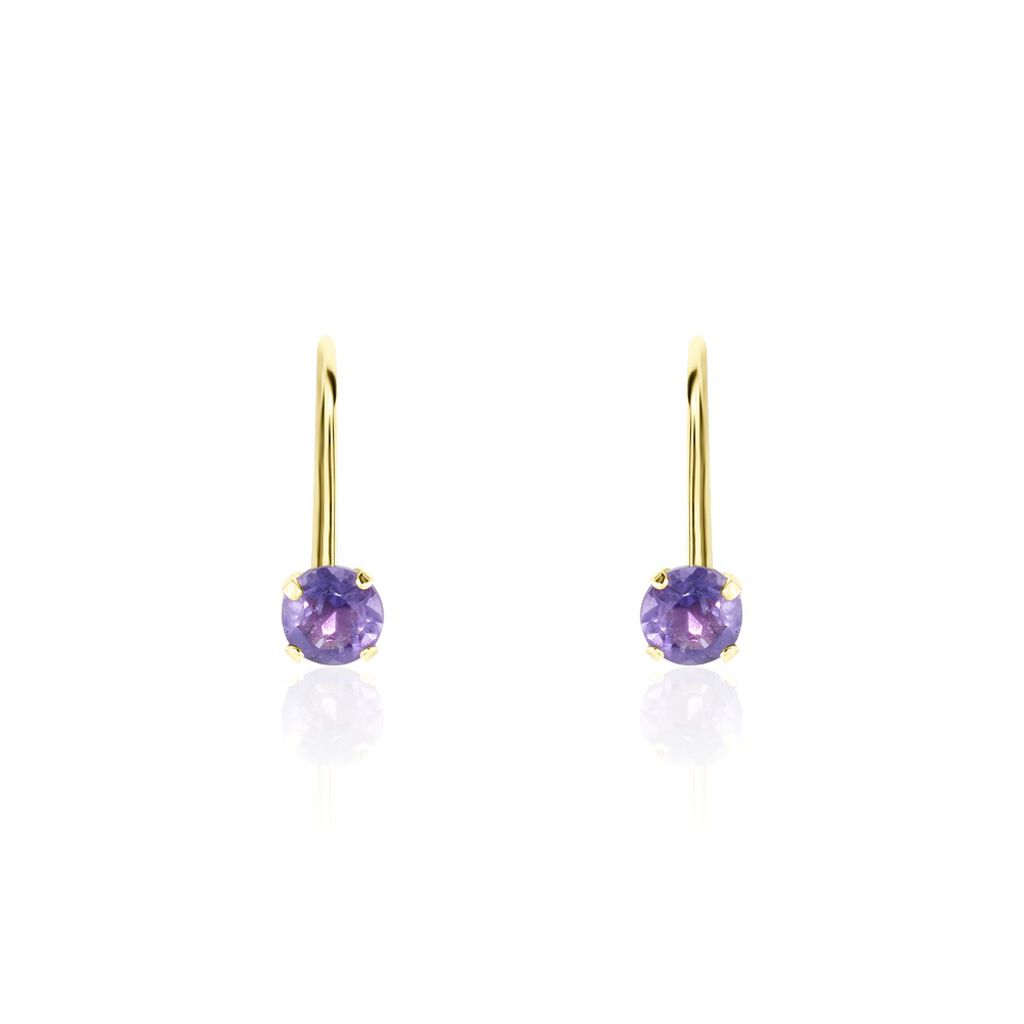 Boucles D'oreilles Pendantes Or Jaune Zoe Améthyste - Boucles d'oreilles pendantes Femme | Histoire d’Or