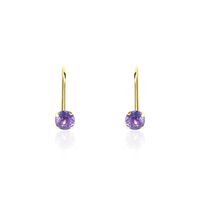 Boucles D'oreilles Pendantes Or Jaune Zoe Améthyste
