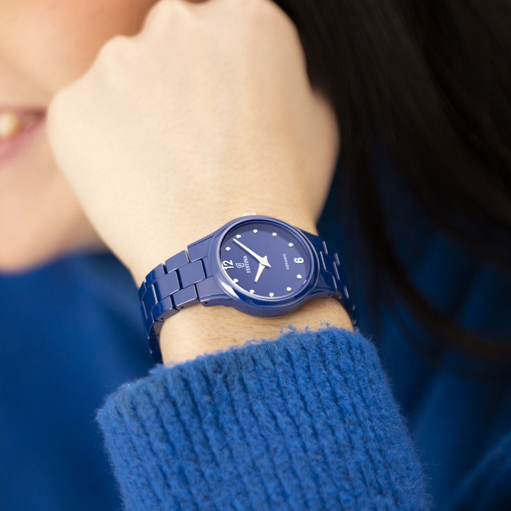 Montre Festina Ceramic 31 Bleu - F&ecirc;te des m&egrave;res Femme | Histoire d&rsquo;Or