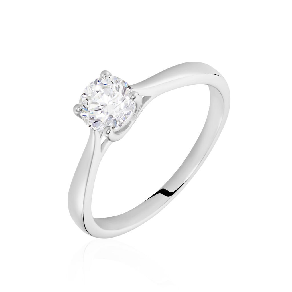 Bague Aphrodite Ld Platine Blanc Diamant Synthétique - Bagues solitaires Femme | Histoire d’Or