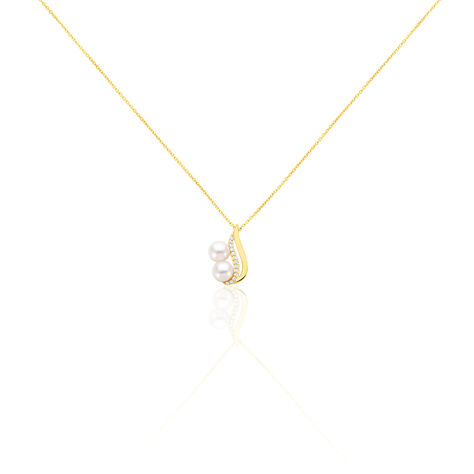 Collier Loeva Or Jaune Perle De Culture Et Oxyde De Zirconium - Colliers Femme | Histoire d’Or