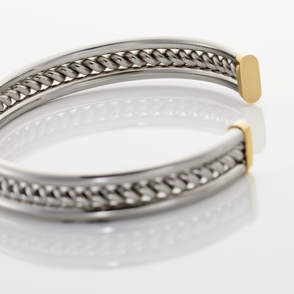Bracelet Jonc Ouvert Acier Blanc Winnoc - Bracelets joncs Homme | Histoire d’Or