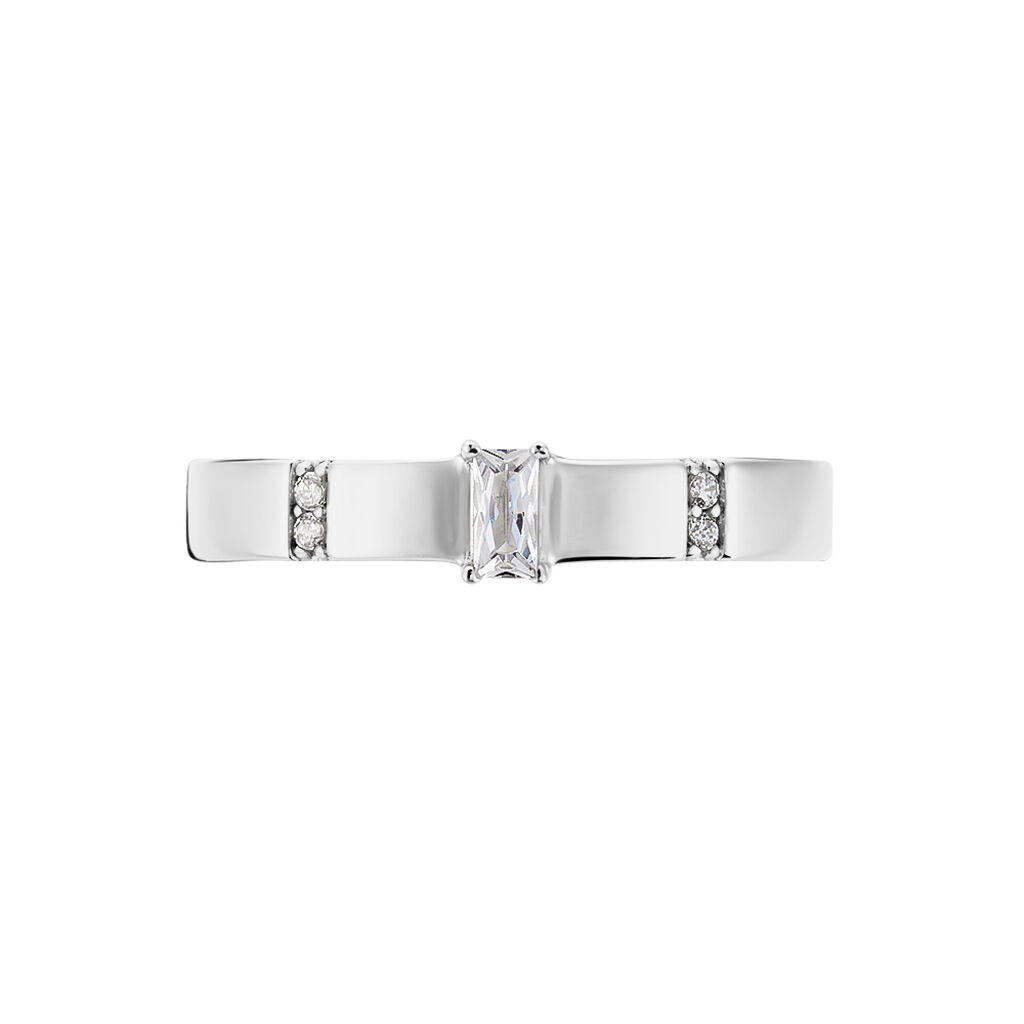 Bague Frey Argent Blanc Oxyde De Zirconium - Bagues solitaires Femme | Histoire d&rsquo;Or