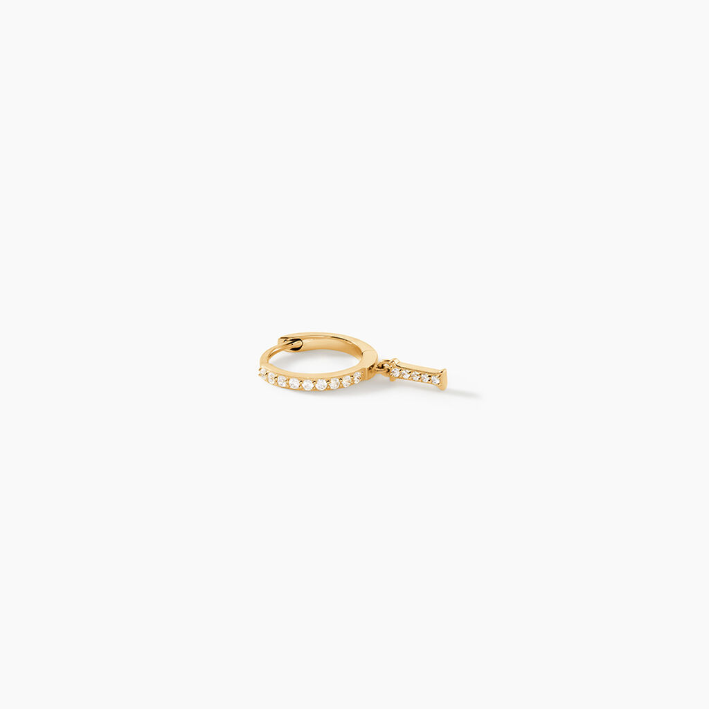 Cr&eacute;ole Unitaire L&eacute;ria Or Jaune Oxydes De Zirconium - Boucles d'oreilles empierr&eacute;es Femme | Histoire d&rsquo;Or