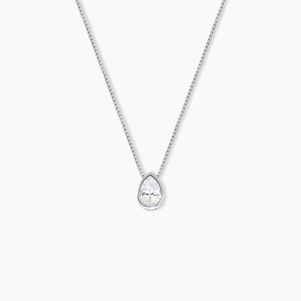 Collier Cherice Argent Blanc Oxyde De Zirconium - Colliers fantaisie Femme | Histoire d&rsquo;Or