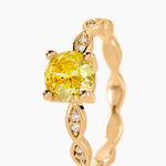 Bague Kurt Plaqu&eacute; Or Jaune Oxyde De Zirconium - Bagues solitaires Femme | Histoire d&rsquo;Or