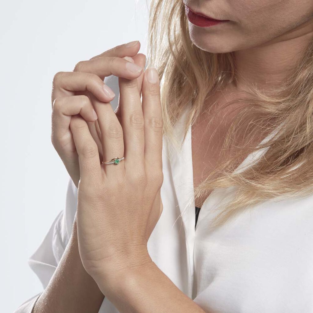 Bague Tanissia Or Jaune Emeraude - Bagues solitaires Femme | Histoire d’Or