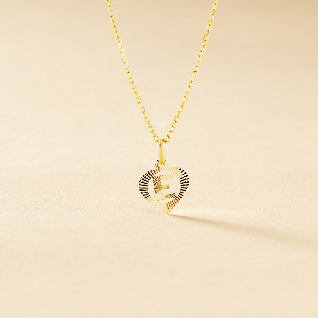 Pendentif Eudocie Coeur Lettre Or Jaune - F&ecirc;te des m&egrave;res Femme | Histoire d&rsquo;Or