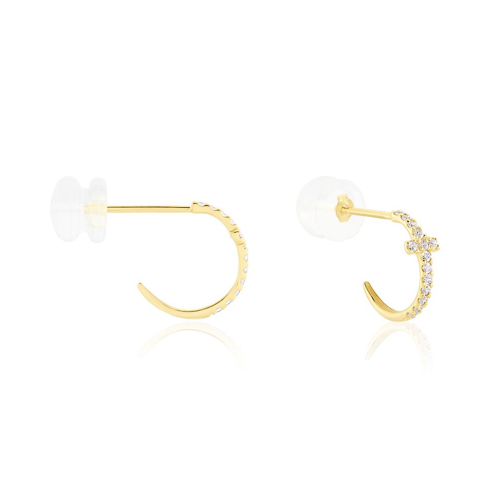 Créoles Like A Virgin Or Jaune Oxyde De Zirconium - Boucles d'oreilles créoles Femme | Histoire d’Or