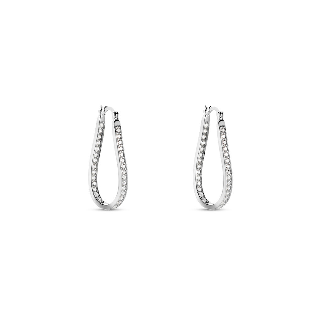 Créoles Desya Argent Blanc Oxyde De Zirconium - Boucles d'oreilles créoles Femme | Histoire d’Or