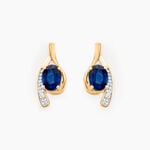 Bijoux D'oreilles Emotion Or Jaune Saphir Diamant - Clous d'oreilles Femme | Histoire d&rsquo;Or