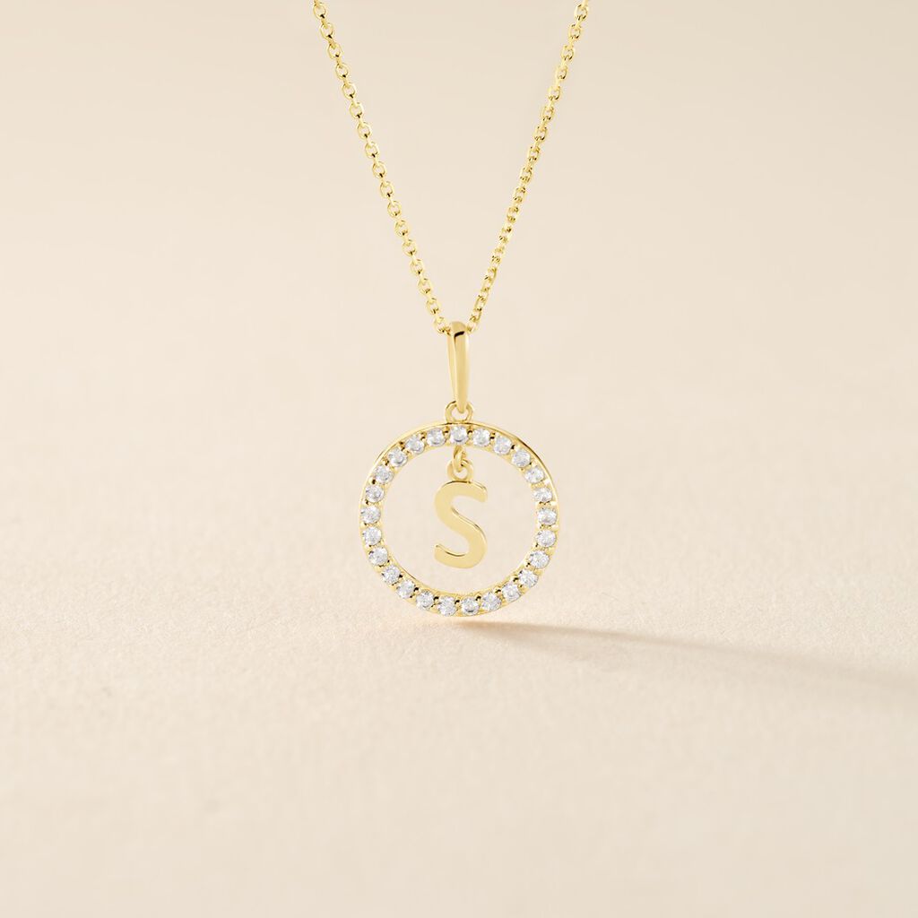 Pendentif Gabe Or Jaune Oxyde De Zirconium - Pendentifs Femme | Histoire d&rsquo;Or