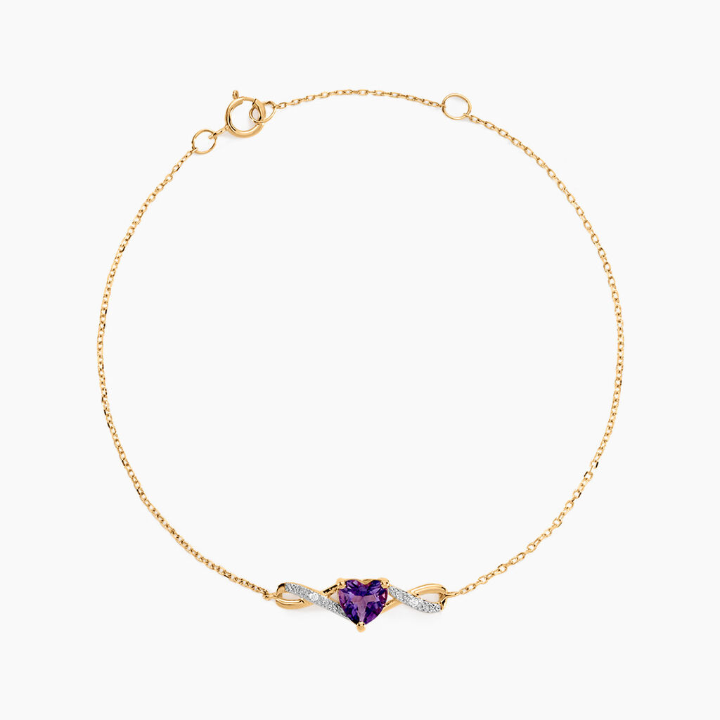 Bracelet Clothilde Or Jaune Am&eacute;thyste Oxyde De Zirconium - Bracelets Femme | Histoire d&rsquo;Or