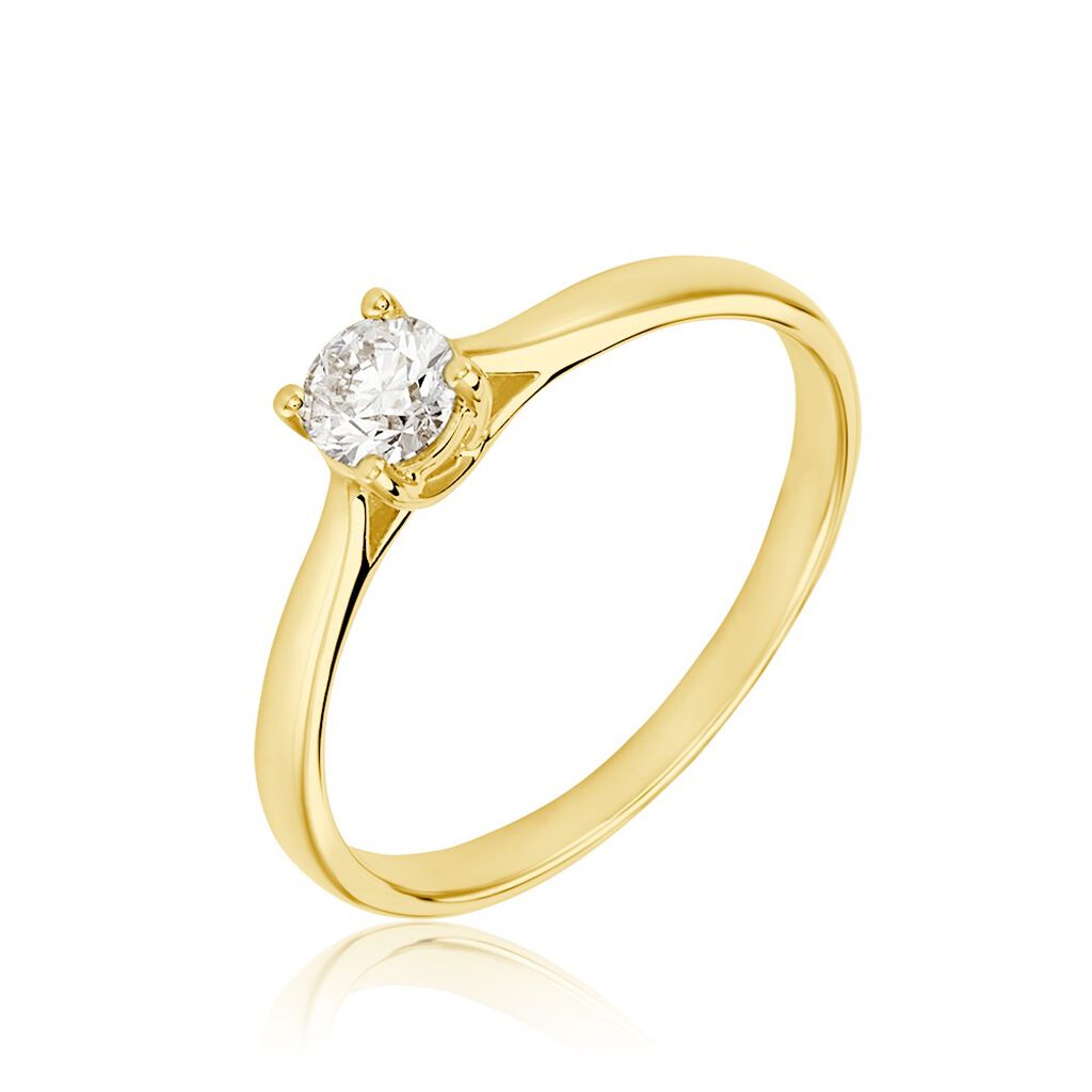 Bague Solitaire Victoria Or Jaune Diamant - Bagues solitaires Femme | Histoire d&rsquo;Or
