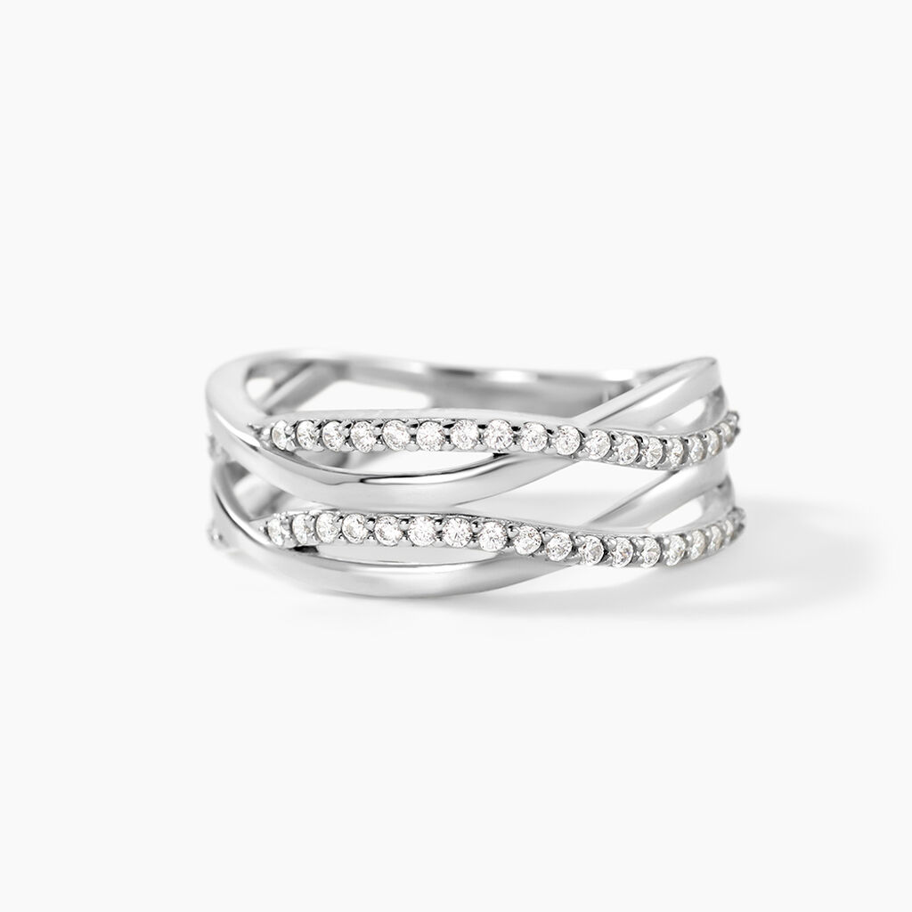 Bague Peronele Argent Blanc Oxyde De Zirconium - Bagues avec pierre Femme | Histoire d&rsquo;Or