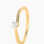 Bague Dympna Or Jaune Diamant - Bagues solitaires Femme | Histoire d&rsquo;Or