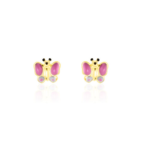 Boucles D'oreilles Puces Sienna Papillon Or Jaune - Clous d'oreilles Enfant | Histoire d’Or