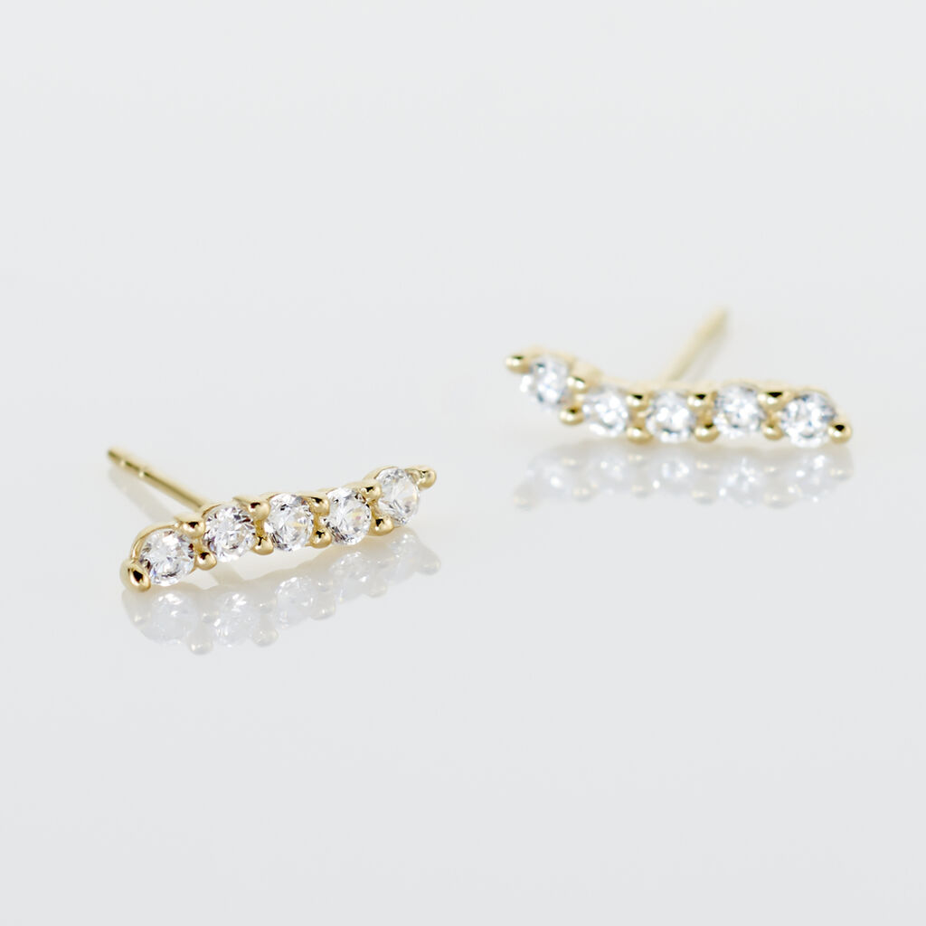 Boucles D'oreilles Pendantes Dahina Or Jaune Oxyde De Zirconium - Boucles d'oreilles pendantes Femme | Histoire d’Or