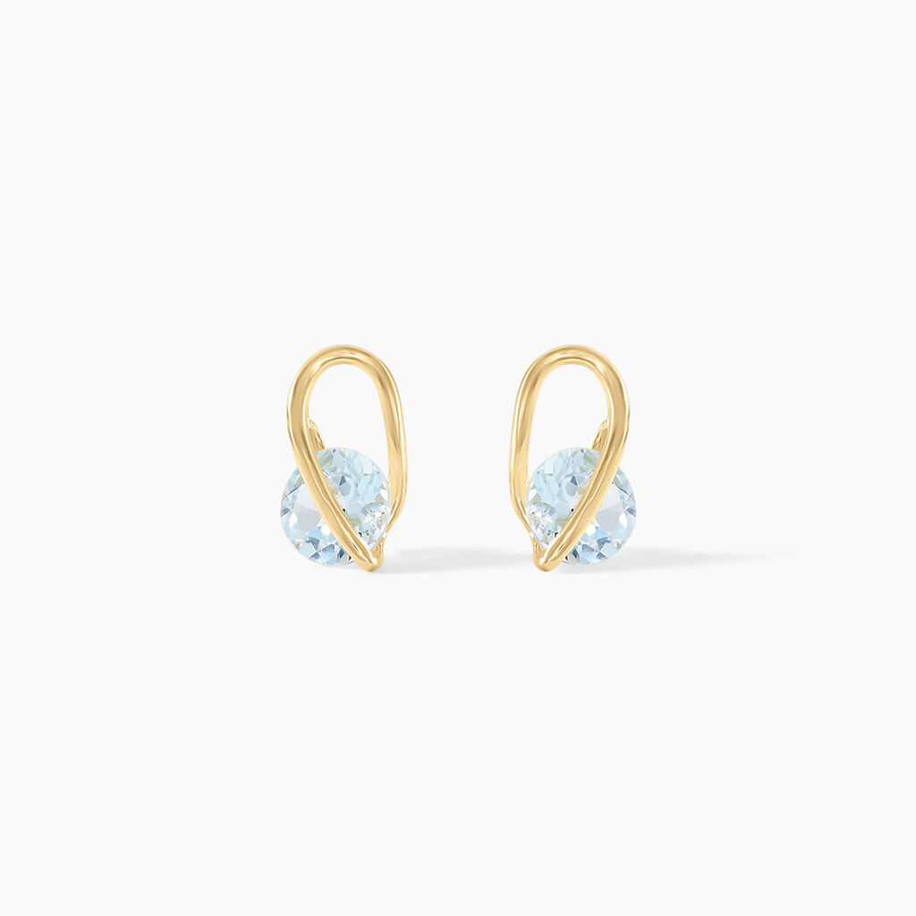 Boucles D'oreilles Puces Or Jaune Berecyntia Topaze - Clous d'oreilles Femme | Histoire d&rsquo;Or