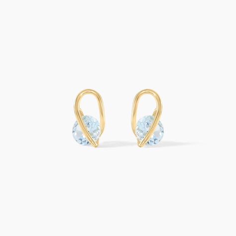 Boucles D'oreilles Puces Or Jaune Berecyntia Topaze - Clous d'oreilles Femme | Histoire d&rsquo;Or