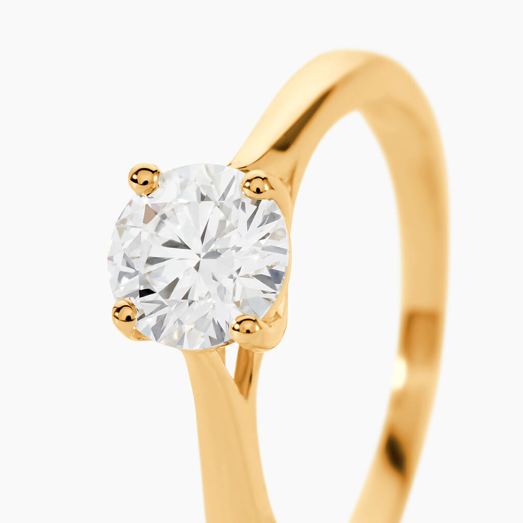 Bague Solitaire Fiona Or Jaune Diamant Synthetique - Bagues solitaires Femme | Histoire d&rsquo;Or