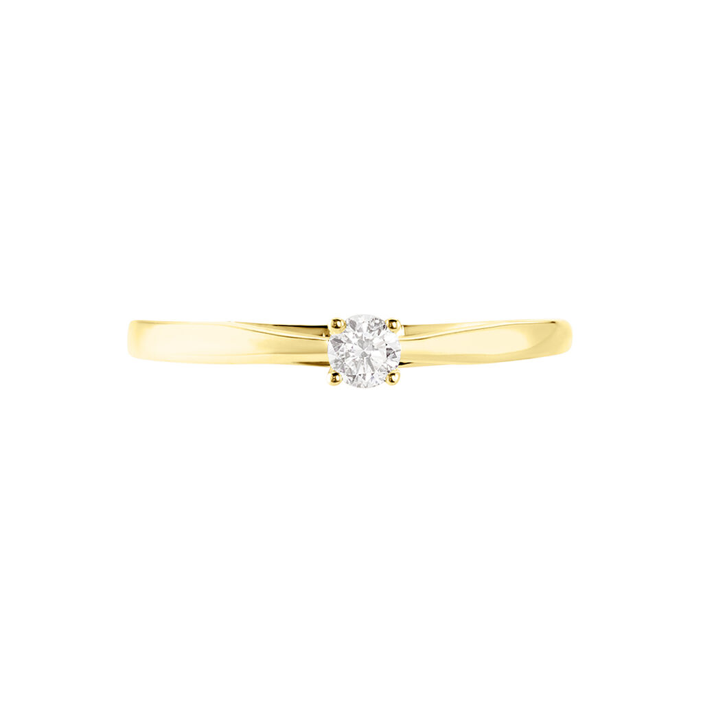 Bague Soltaire Iris Or Jaune Diamant - Bagues solitaires Femme | Histoire d&rsquo;Or