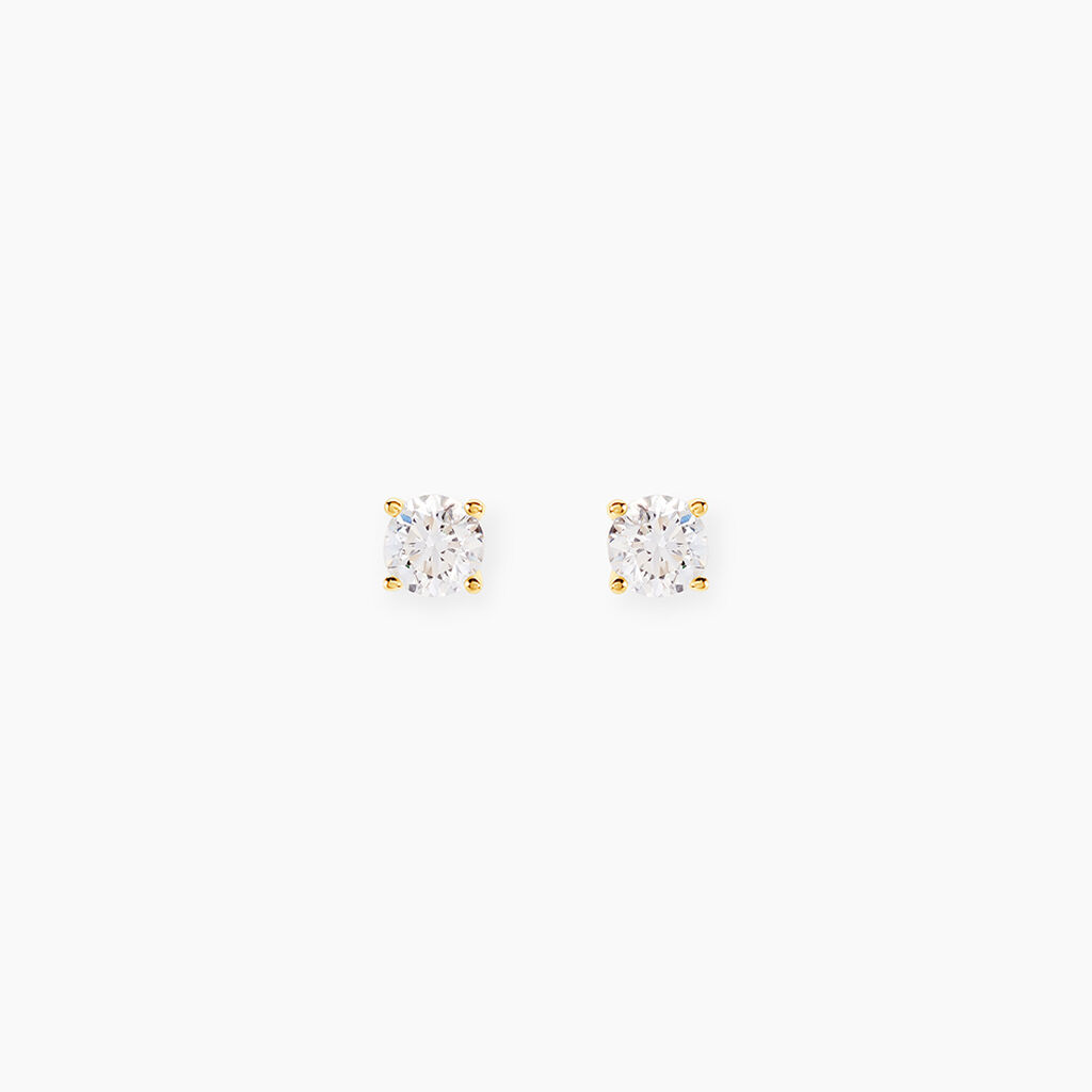 Boucles D'oreilles Puces Aphrodite Or Jaune Diamant - Clous d'oreilles Famille | Histoire d’Or