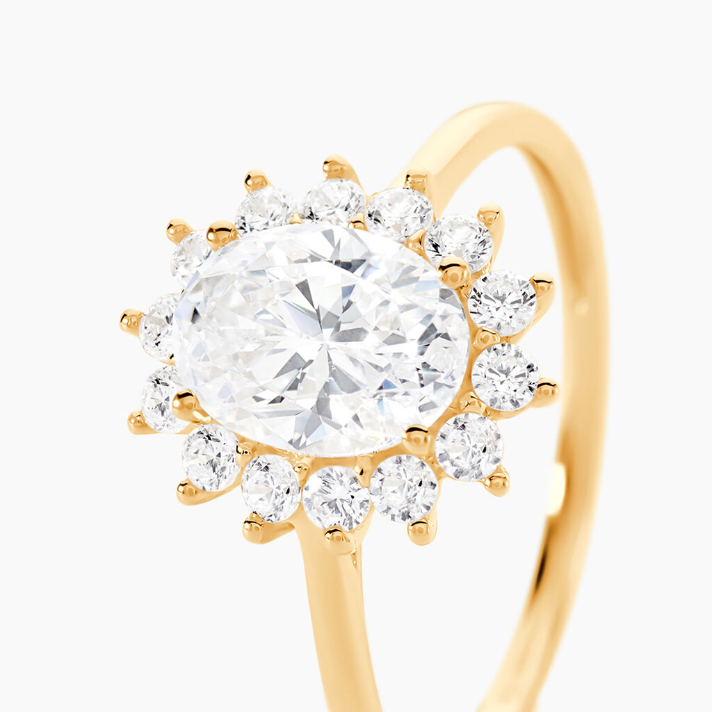 Bague Or Jaune Emilius  Oxyde De Zirconium - Bagues solitaires Femme | Histoire d’Or