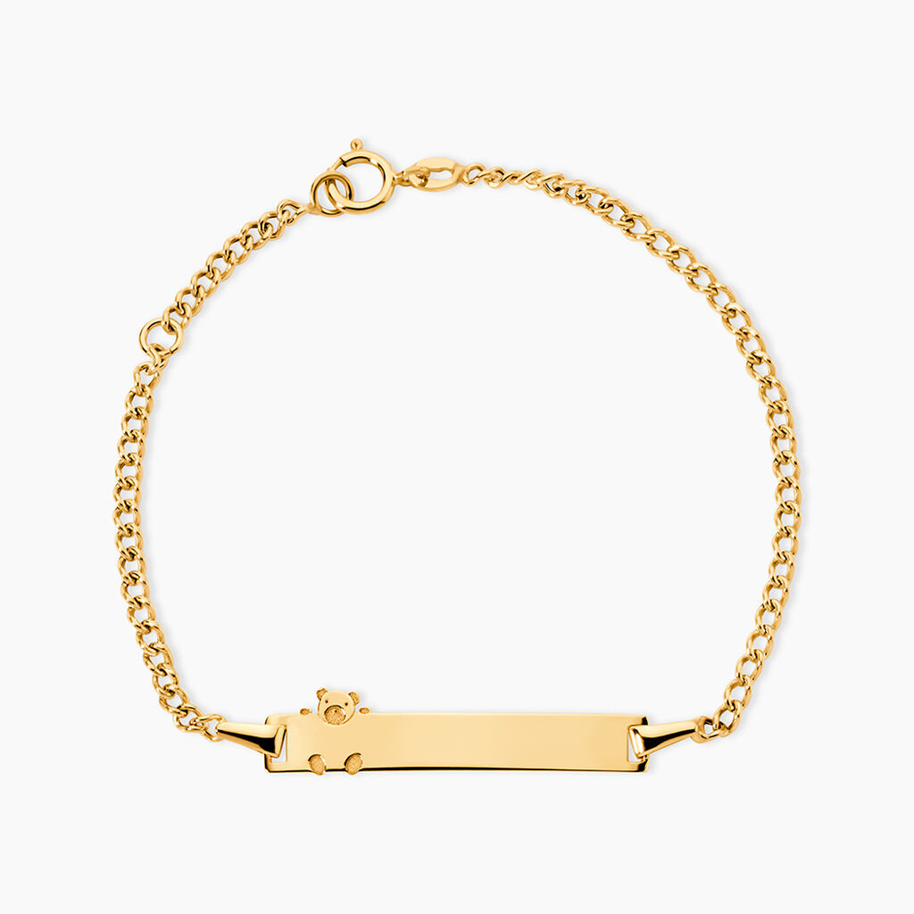 Bracelet Identit&eacute; Etheline Maille Gourmette Or Jaune - Bracelets Communion Enfant | Histoire d&rsquo;Or