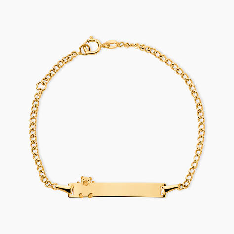 Bracelet Identit&eacute; Etheline Maille Gourmette Or Jaune - Bracelets Communion Enfant | Histoire d&rsquo;Or