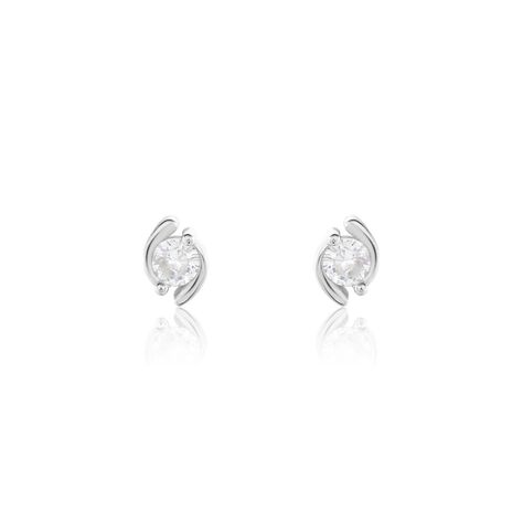 Boucles D'oreilles Puces Couteau Argent Blanc Oxyde De Zirconium - Boucles d'oreilles fantaisie Femme | Histoire d’Or