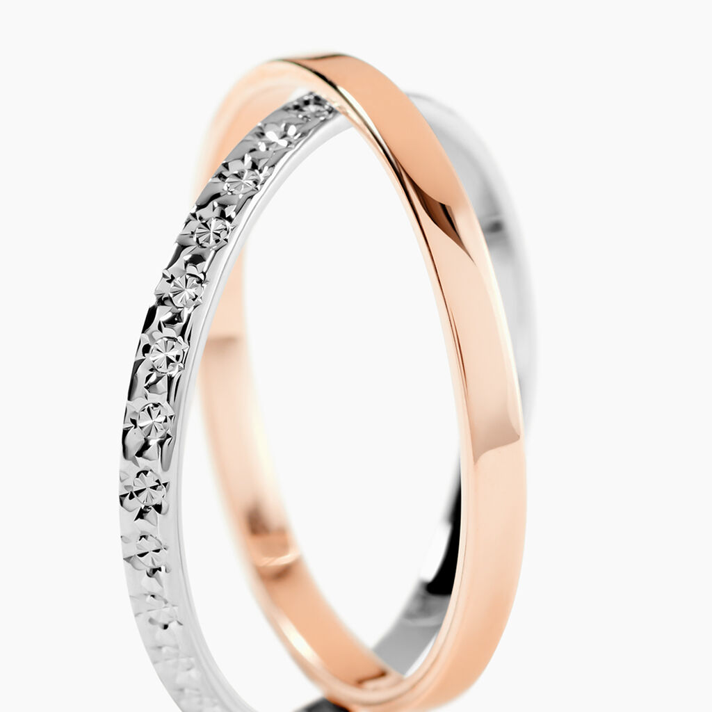 Alliance Hermana Ruban Plat Or Bicolore - Alliances Unisex | Histoire d&rsquo;Or