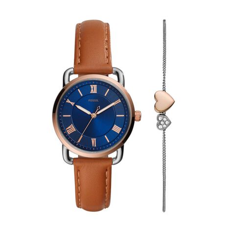 Coffret De Montre Fossil Copeland Bleu - Fête des mères Femme | Histoire d’Or