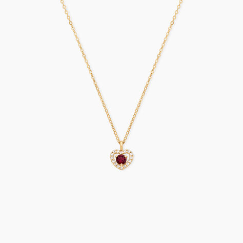 Collier Red Velvet Argent Dor&eacute; A L'Or 750/1000 Rhodolite Oxyde De Zirconium - F&ecirc;te des m&egrave;res Femme | Histoire d&rsquo;Or