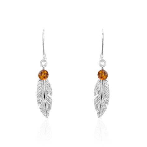 Boucles D'oreilles Pendantes Argent Blanc Adriane Ambres - Boucles d'oreilles fantaisie Femme | Histoire d’Or