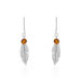 Boucles D'oreilles Pendantes Argent Blanc Adriane Ambres - Boucles d'Oreilles Plume Femme | Histoire d’Or