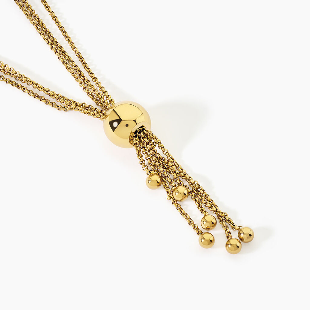 Collier Sautoir Acier Dor&eacute; Nanaia - Sautoirs Femme | Histoire d&rsquo;Or