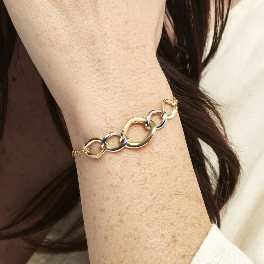 Bracelet Or Bicolore Acanthus - Bracelets chaîne Femme | Histoire d’Or