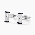 Boutons De Manchettes Dax Acier Bicolore Oxyde De Zirconium - Boutons de manchette Homme | Histoire d&rsquo;Or