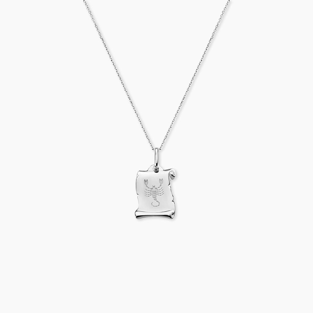 Pendentif Zodiaque Parchemin Argent Blanc - Pendentifs Zodiaque Famille | Histoire d’Or