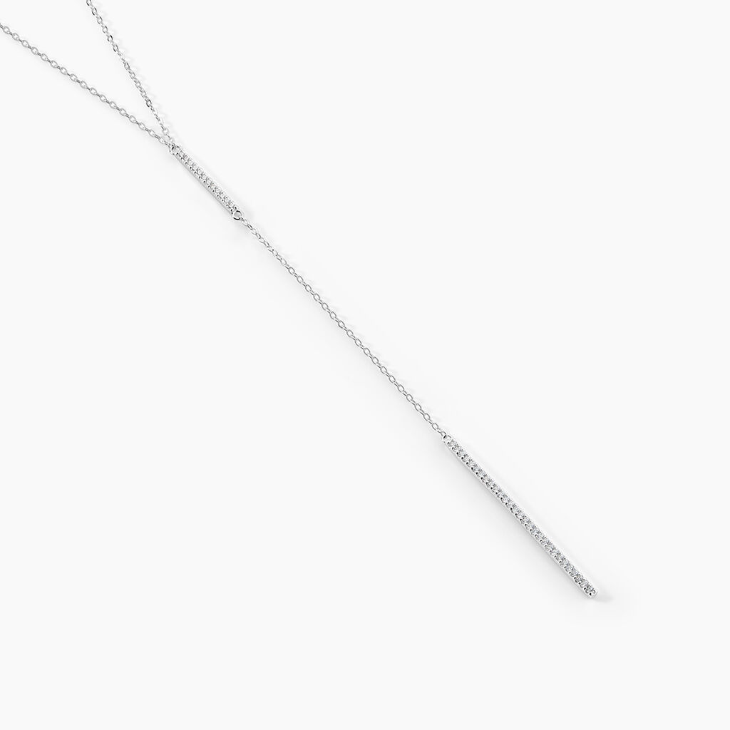 Collier De Dos Ou Sautoir Argent Blanc Indigo Oxyde De Zirconium - Sautoirs Femme | Histoire d&rsquo;Or