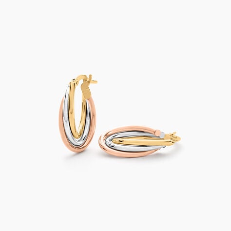 Créoles Tanya Or Tricolore - Boucles d'oreilles créoles Femme | Histoire d’Or