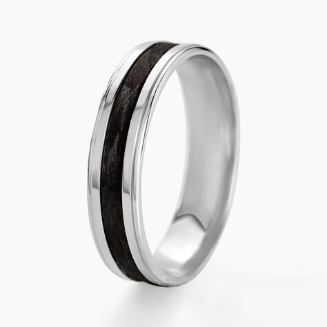 Alliance Dorianne Ruban Plat Argent Blanc - Alliances Homme | Histoire d’Or