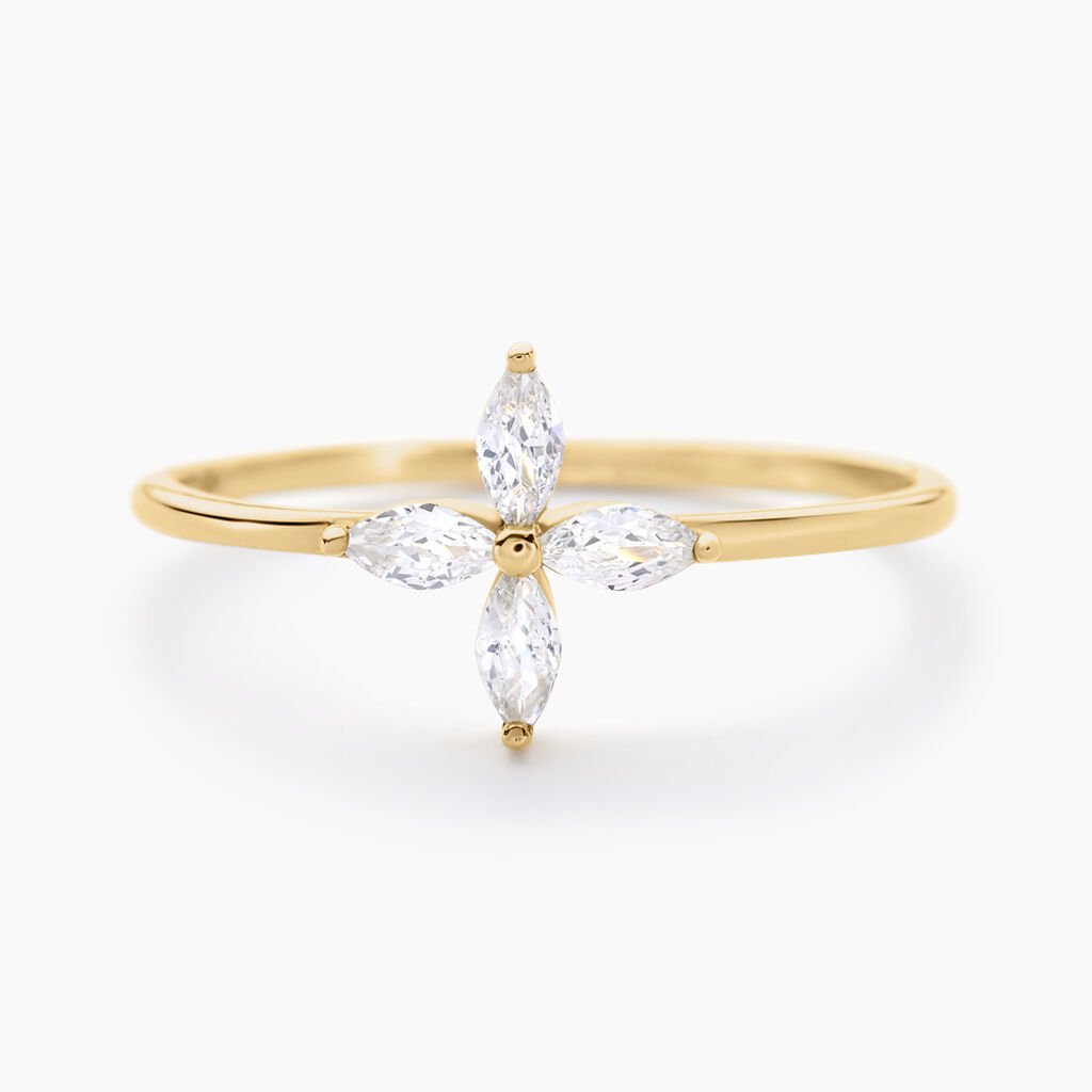 Bague Stellia Or Jaune Oxyde De Zirconium - Bagues avec pierre Femme | Histoire d&rsquo;Or