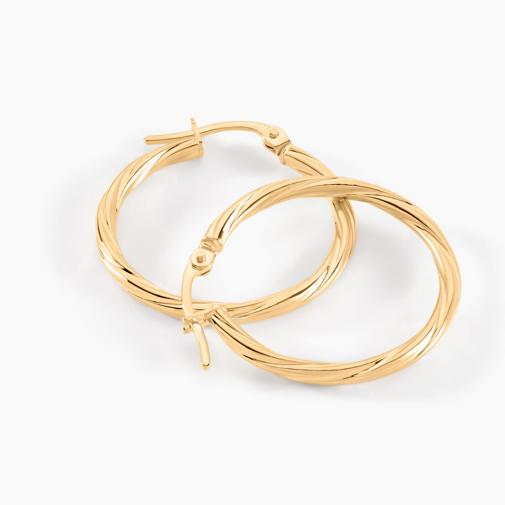 Créoles Youri Or Jaune - Boucles d'oreilles créoles Femme | Histoire d’Or