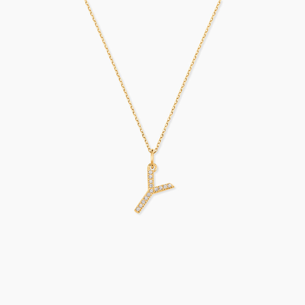 Pendentif Lettre Y Or Jaune Oxyde - Pendentifs Famille | Histoire d&rsquo;Or