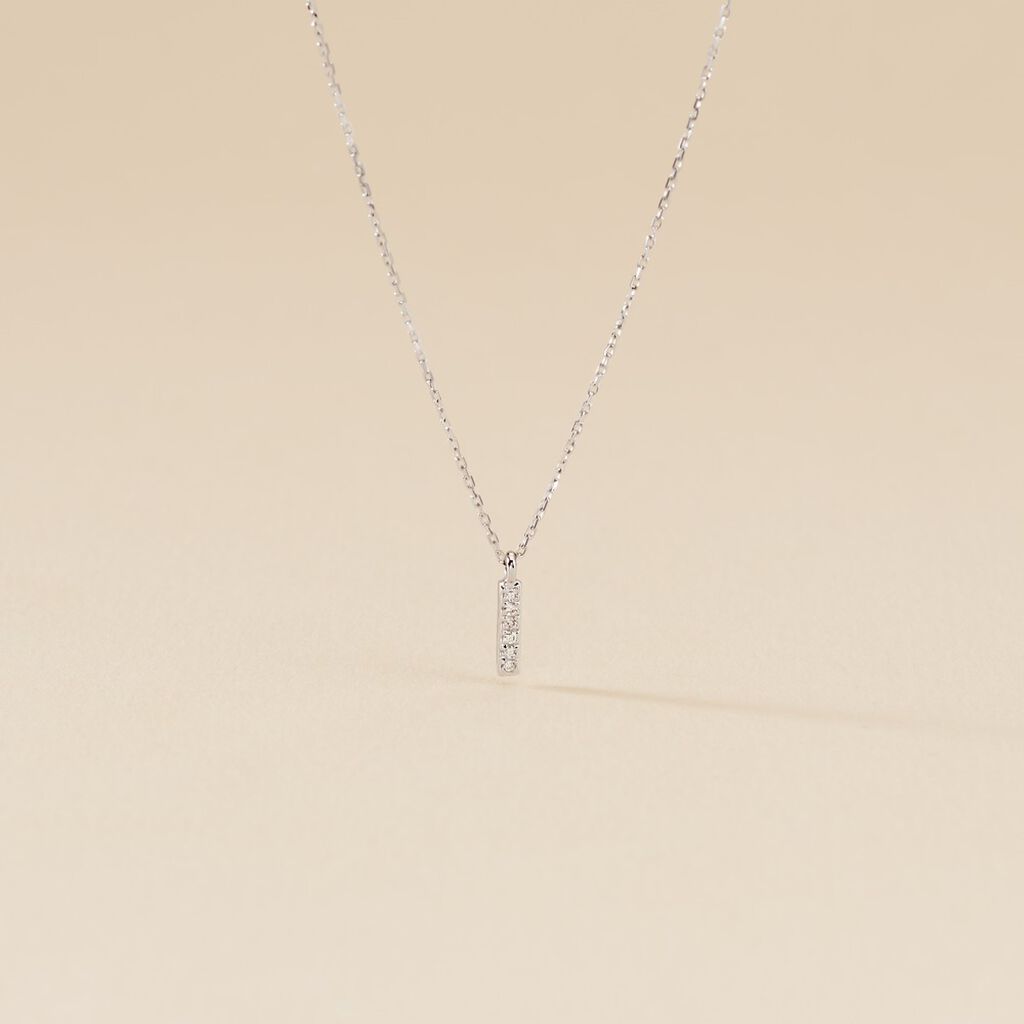 Collier Aprhodisia Or Blanc Diamant Blanc - Colliers Femme | Histoire d’Or