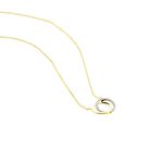 ABSOLU Damen Collier Gold Bicolor 375 (9 Karat) Diamant Wei&szlig; 0,07 ct Kreis - Colliers Femme | Histoire d&rsquo;Or